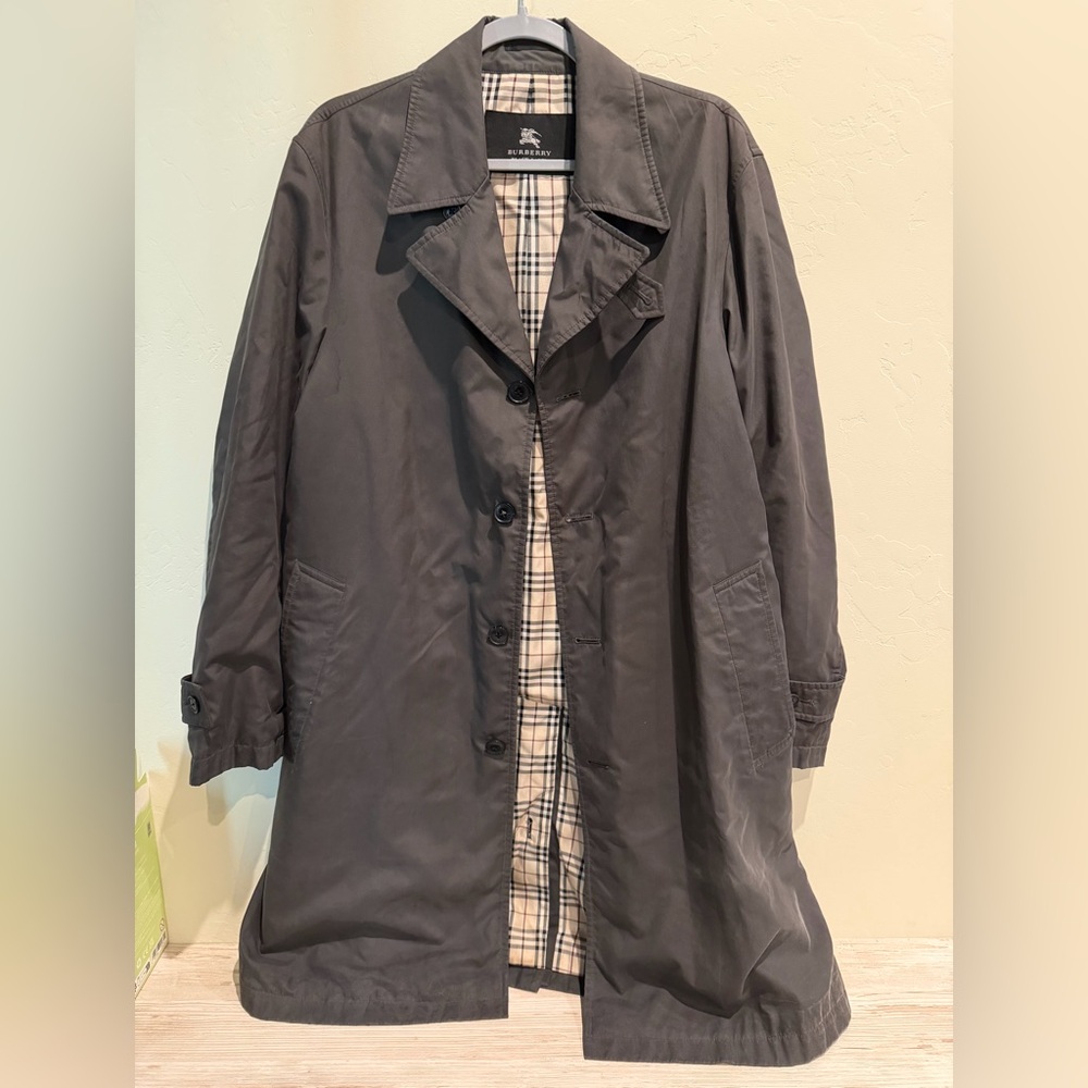 Burberry Black Label Charcoal Women's Trench Coat